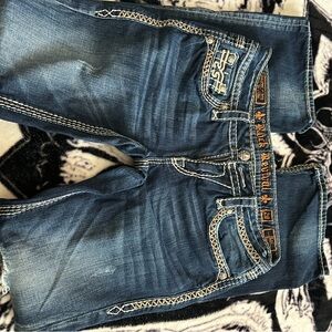 Rock Revival Dark Blue Denim with White Stitching